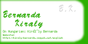 bernarda kiraly business card